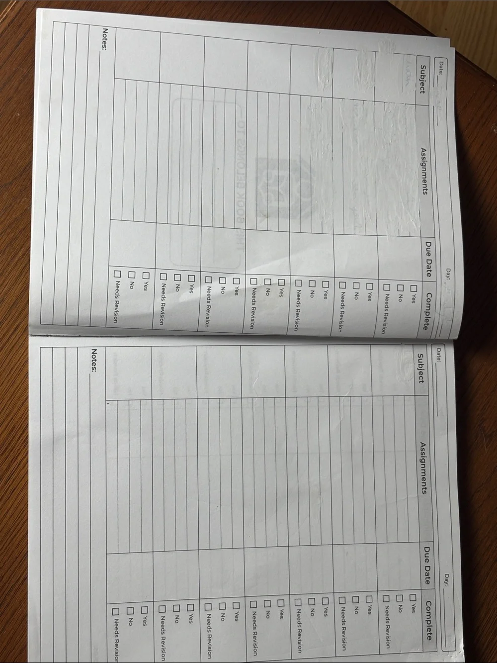 Homework Planner Notebook - Black & White